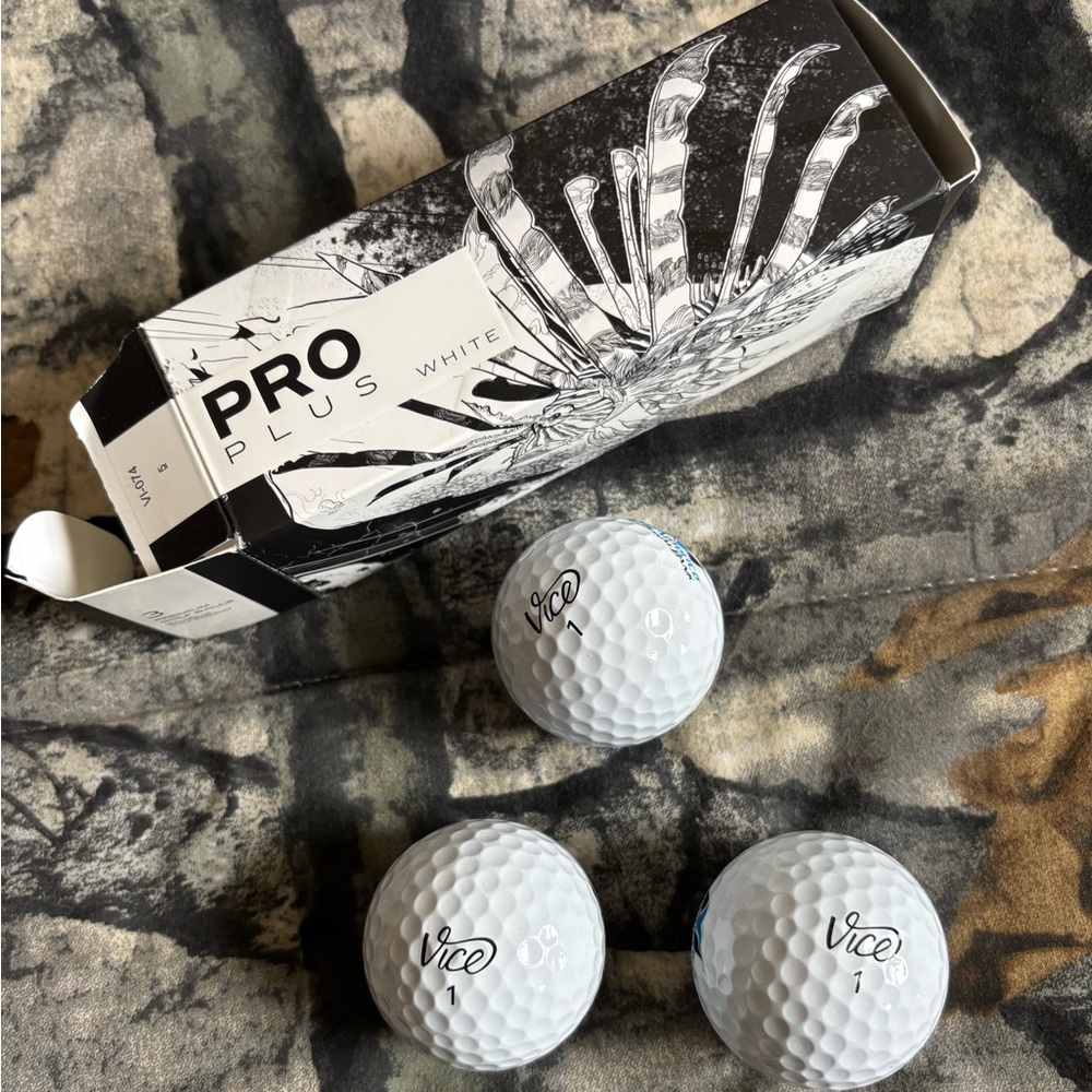VICE Pro Plus White Golf Balls - Pack of 3